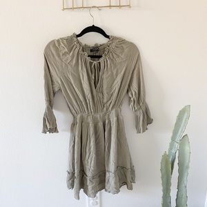 SOLD Green crinkled smocked dress